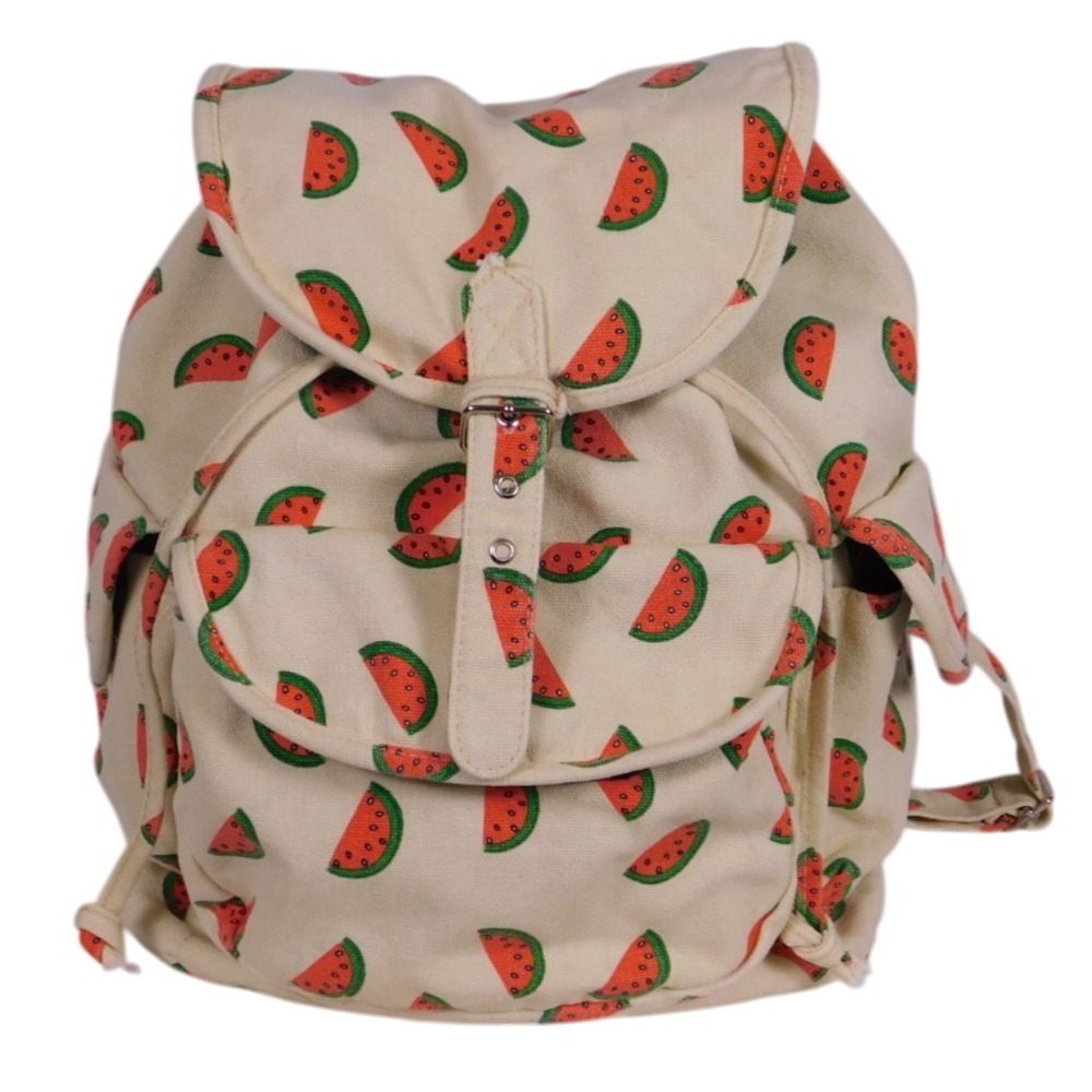 Canvas Watermelon Print Back Pack 3 outer 2 inner pocket adjustable Strap HG8203